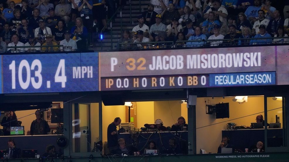 Brewers' Jacob Misiorowski sets World Series velocity record on his first pitch — Fox 11 Green Bay Sports, Lubbock Sports news